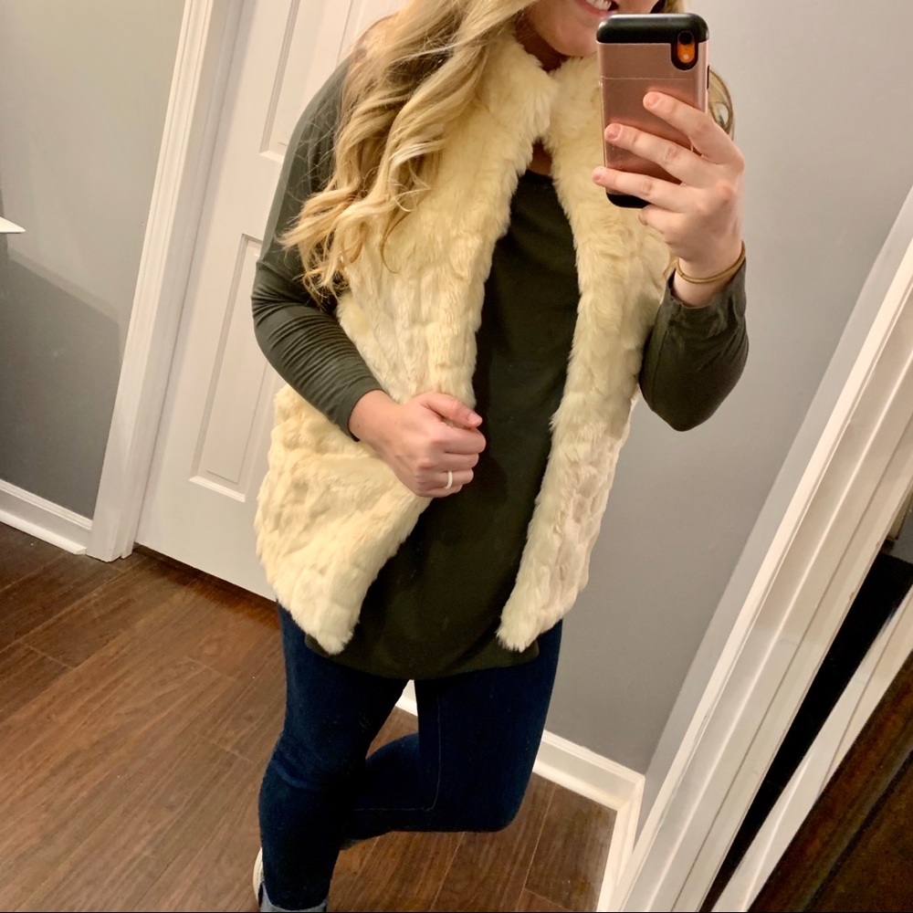 NWOT Papaya Faux Fur Vest